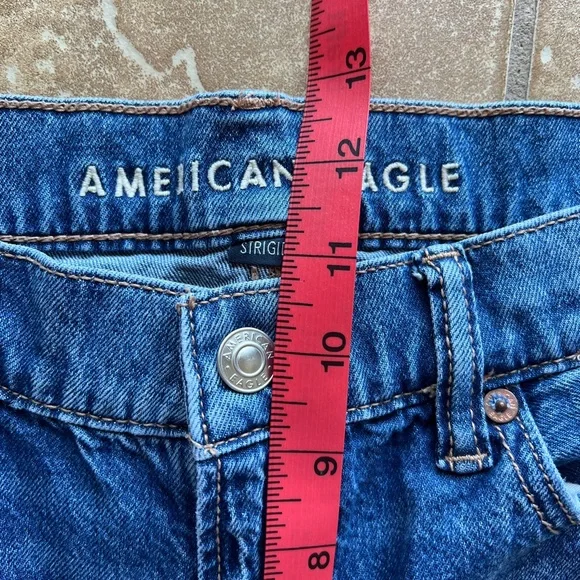 American Eagle Low Rise Ultra Wide Leg Jeans Extra Long Dark Wash Baggy Jeans. - Picture 8 of 16
